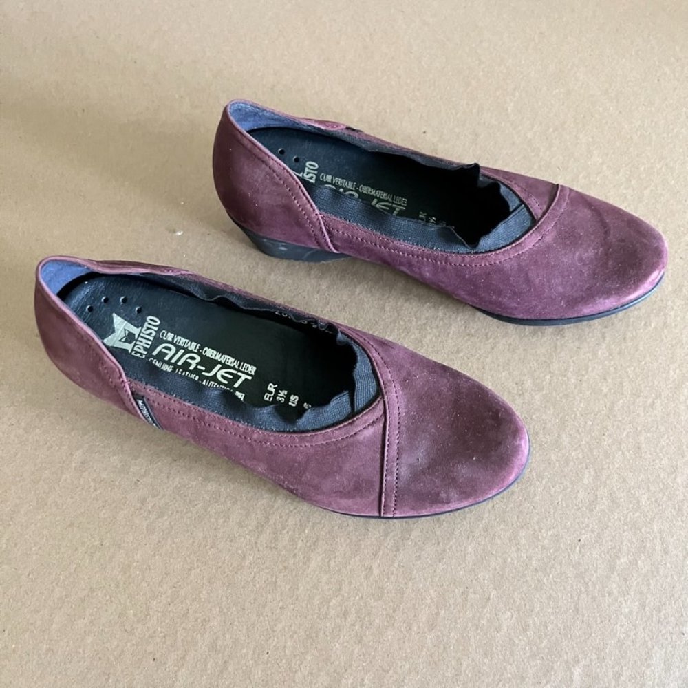 Mephisto Air Jet Wedge Suede Nubuck Dress Heels - Picture 3 of 11